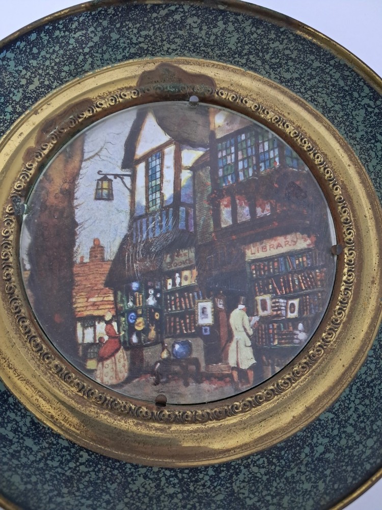 Vintage Solid Brass Foil Decorative Plate