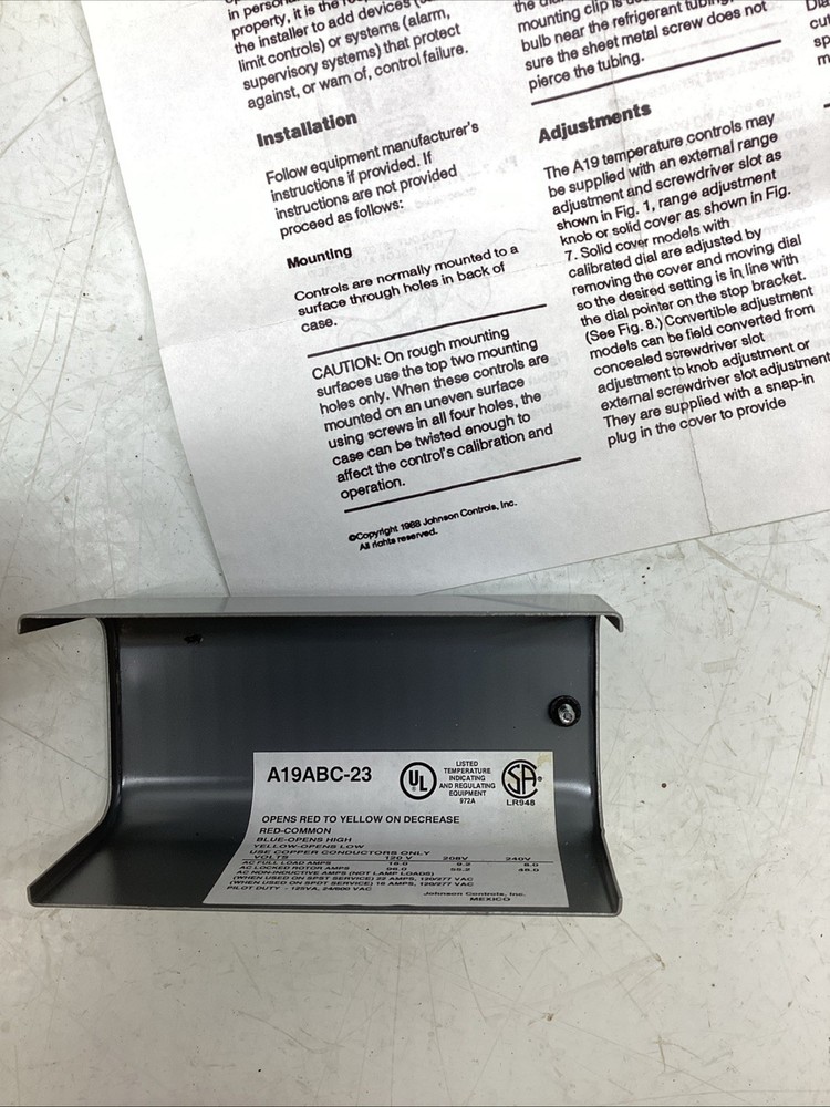 Johnson Controls A19ABC-23 Temperature Control NEW