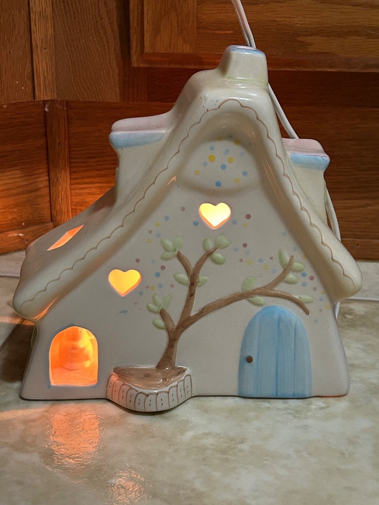 White Rabbit England Cottage Night Light Pottery