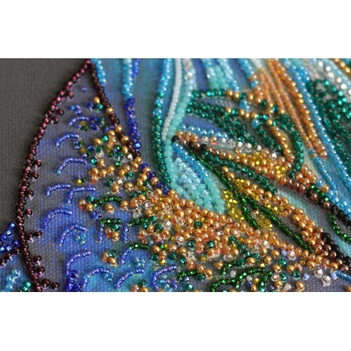 Bead Embroidery Kit Blue fish DIY Beadwork Beading Abris Art