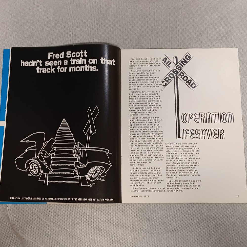 Union Pacific Railroad Info Magazine October 1973