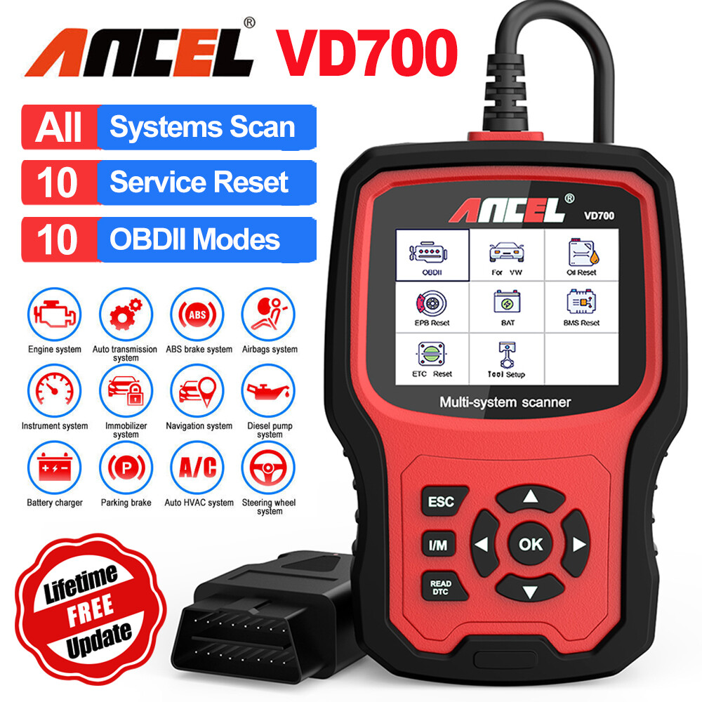 ANCEL VD700-US for VW AUDI Car Code Reader All System Diagnostic OBD2 Scanner