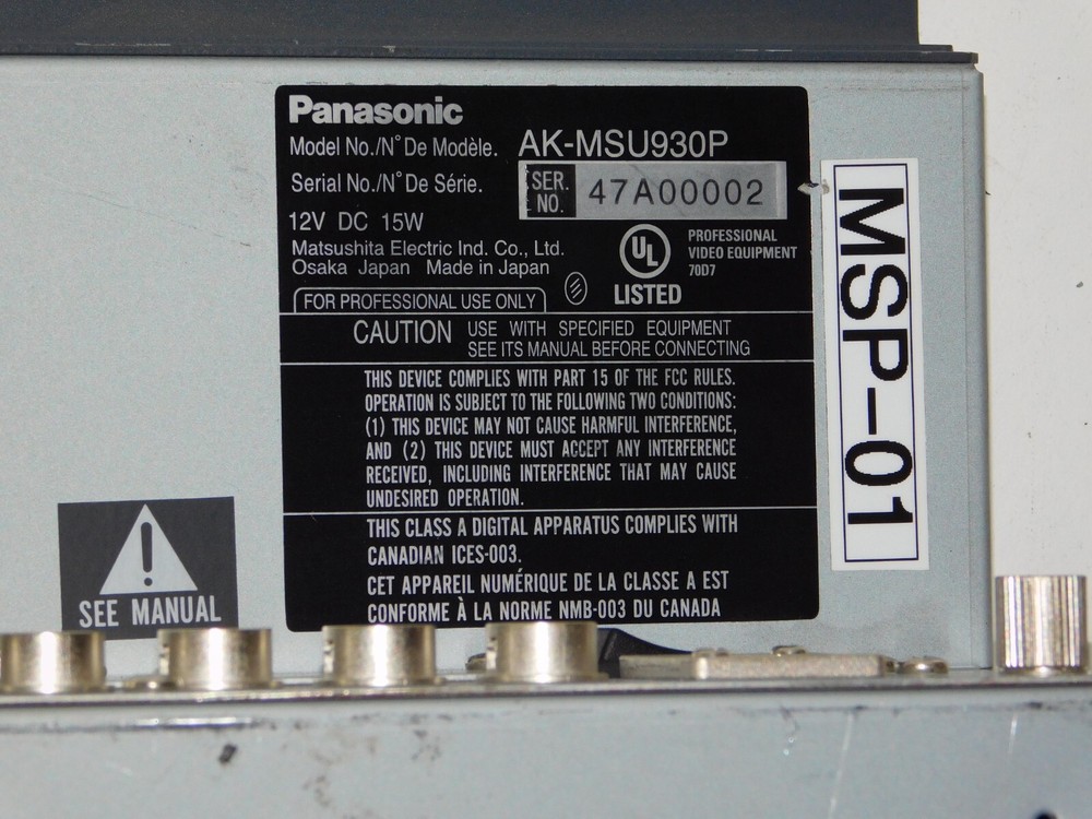 Panasonic AK-MSU930P Master Setup Unit MSU Multi Format Camera Control System