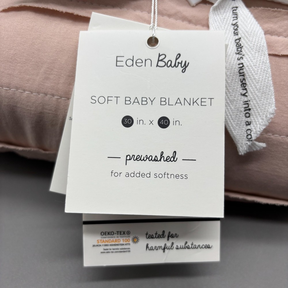 Eden Baby Stroller Blanket Oversized Light Clay 30x40 Soft Polyester Prewashed