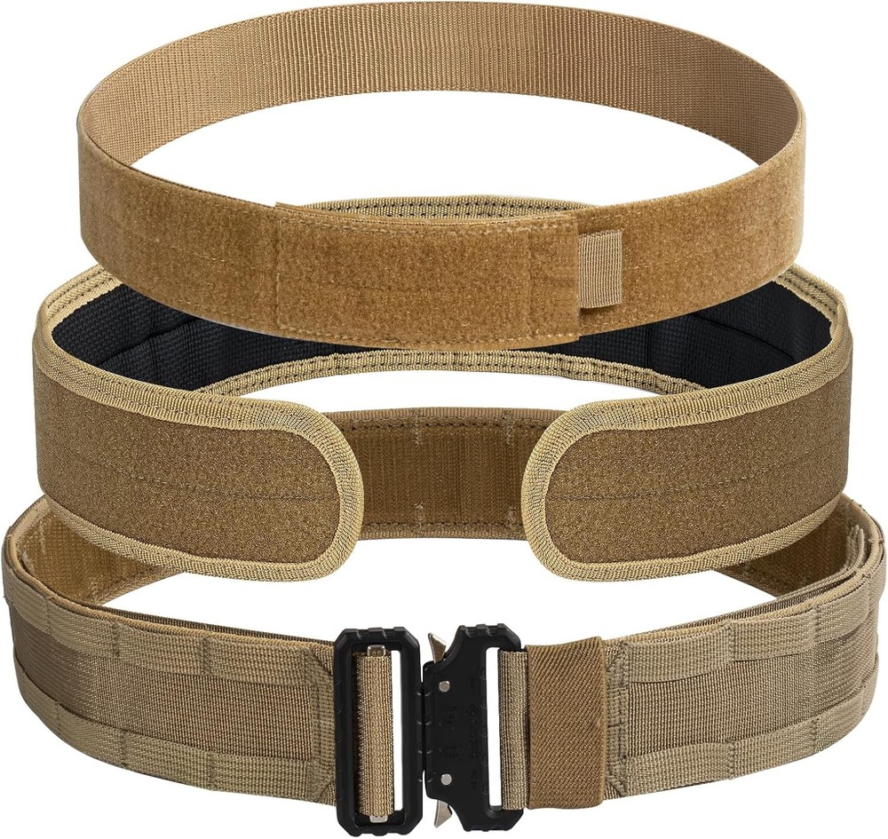 Tactical Molle Battle Belt, Quick Release Rigger Combat Belt 1.75"/2.25" Options
