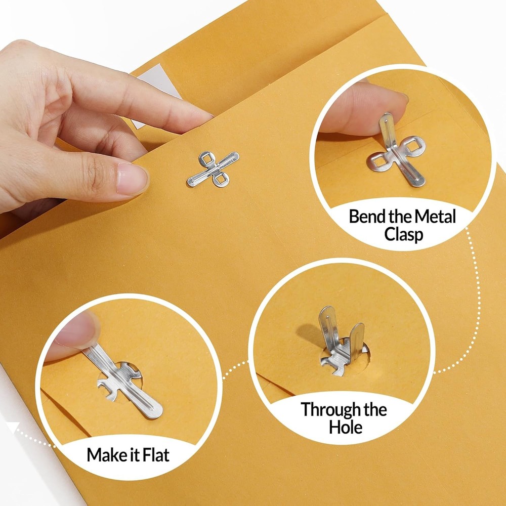 100 Count 9x12 Brown Kraft Clasp Envelopes for Office School Mail