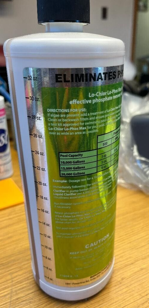 LO PHOS MAX ELIMINATES PHOSPHATES 1 QUART