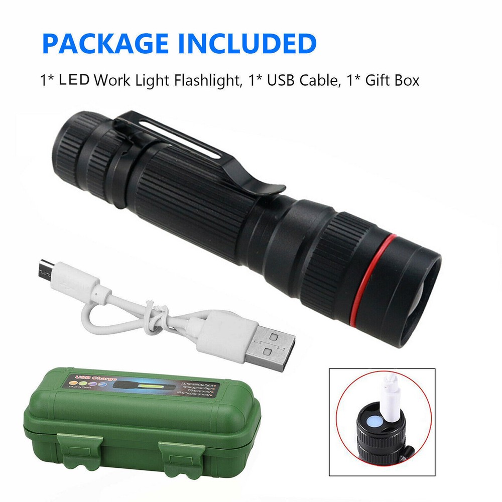 9900000LM LED Flashlight Mini Tactical Light Super Bright Torch USB Rechargeable
