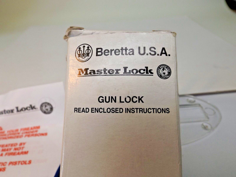 Three (3) Beretta Cable Gun Locks - Master Lock Both with 2 Keys Trigger