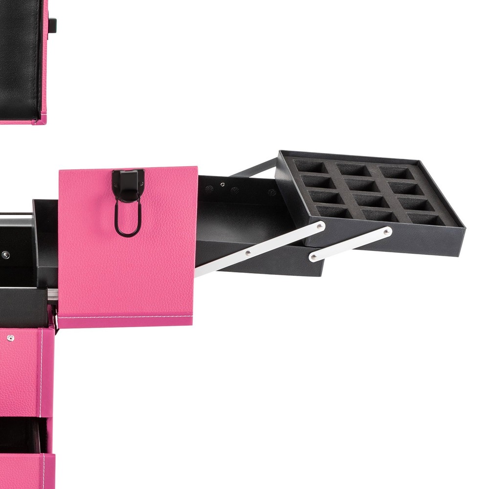Professional Rolling Makeup Trolley Train Case Box Organizer Salon Cosmetic
