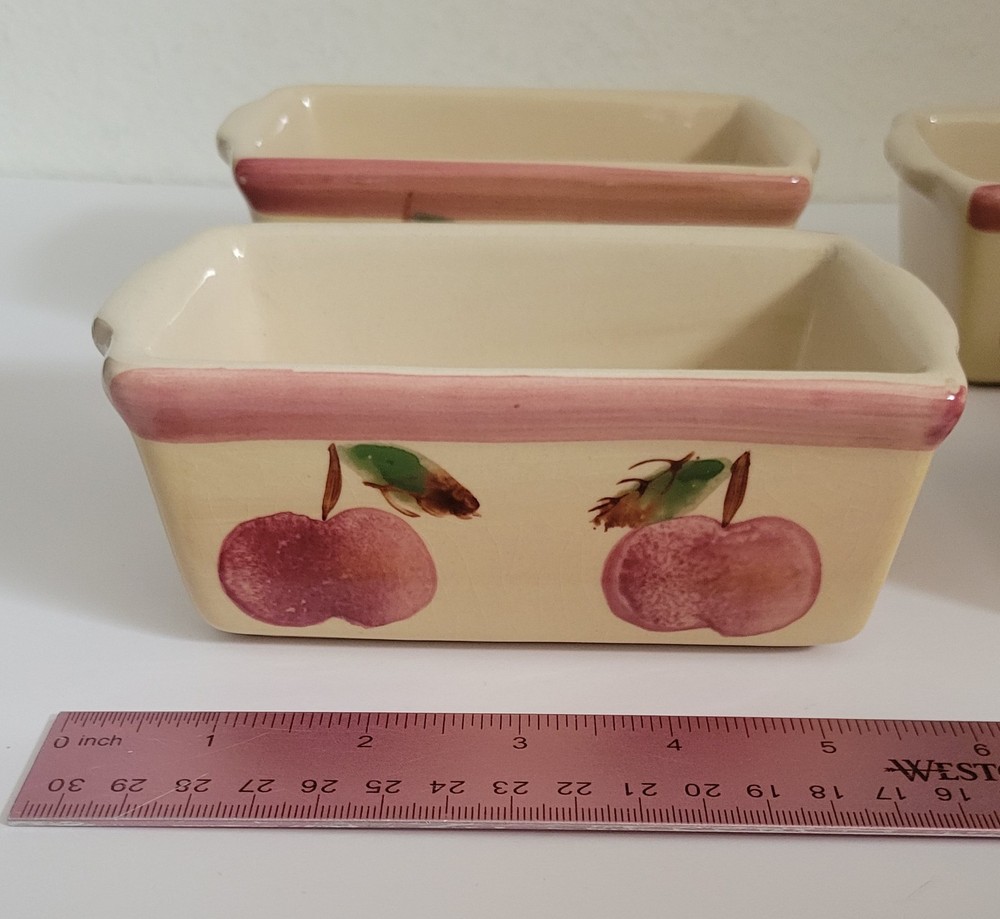 Ceramic Mini Loaf Baking Pan Apple Theme Set Of 4