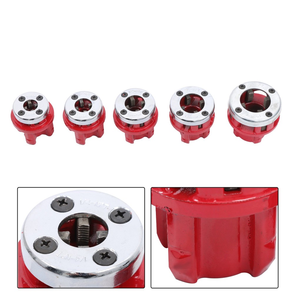 Ratcheting Pipe Threading Tool Set Ratchet Pipe Threader Kit With 6 Dies Set