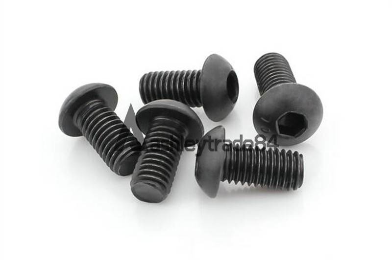 25/50/100pcs Black Steel Metric Thread M3 Button Head Hex Socket Cap Screw Bolt