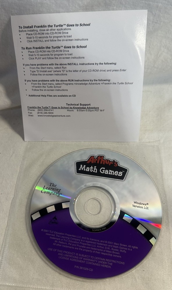 Arthur’s Math Games PC CD ROM Kids Learning Game