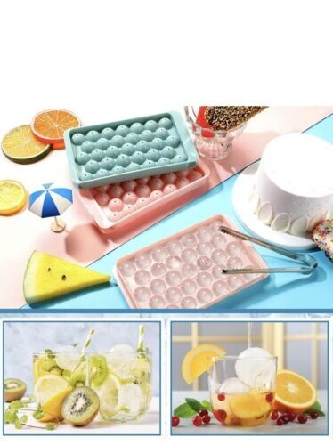 2-pack Pink and Blue Ice Cube Ball Trays