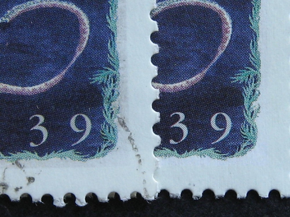 Canada print error double or extra black rarer perf Ut 1290 + a regular 1290a