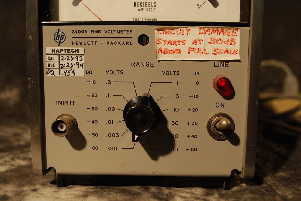 Hewlett-Packard 3400A RMS Voltmeter -- Tested and Working