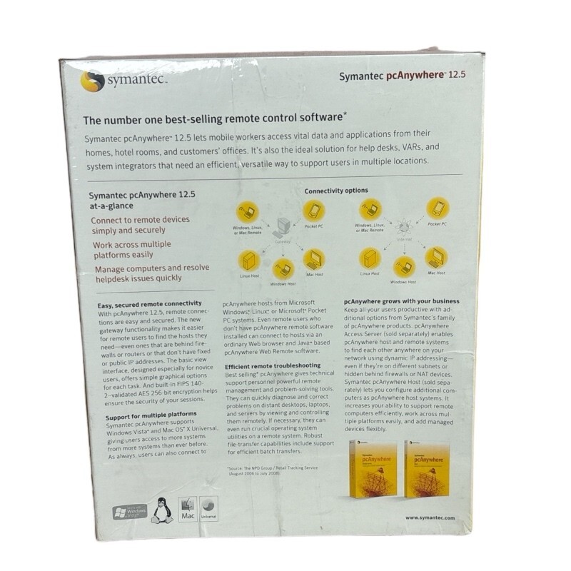 Symantec pcAnywhere 12.5 Number one remote control software (New)