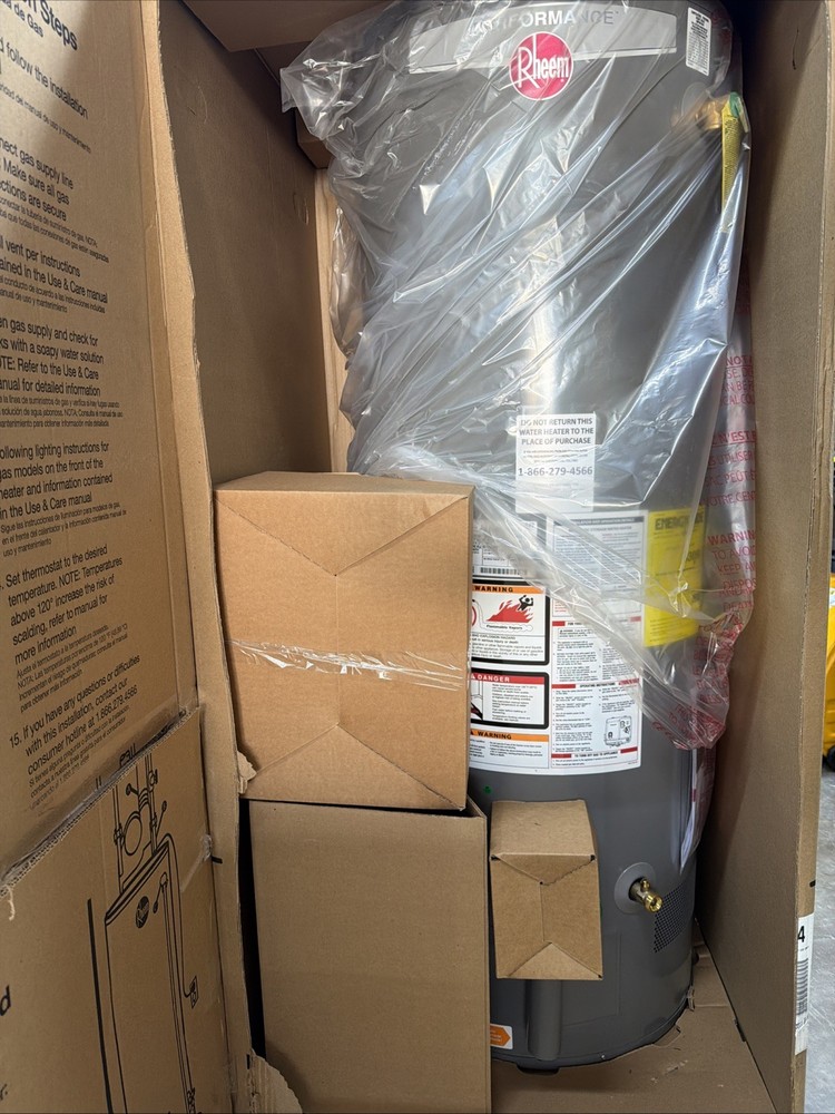 Rheem Natural Gas Vent Tall Water Heater 50 Gal, 42,000 BTU XG50T06PV42U0