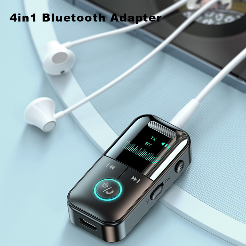 Bluetooth 5.4 Transmitter Receiver Wireless 2in1 Audio 3.5mm Jack Aux Adapter US