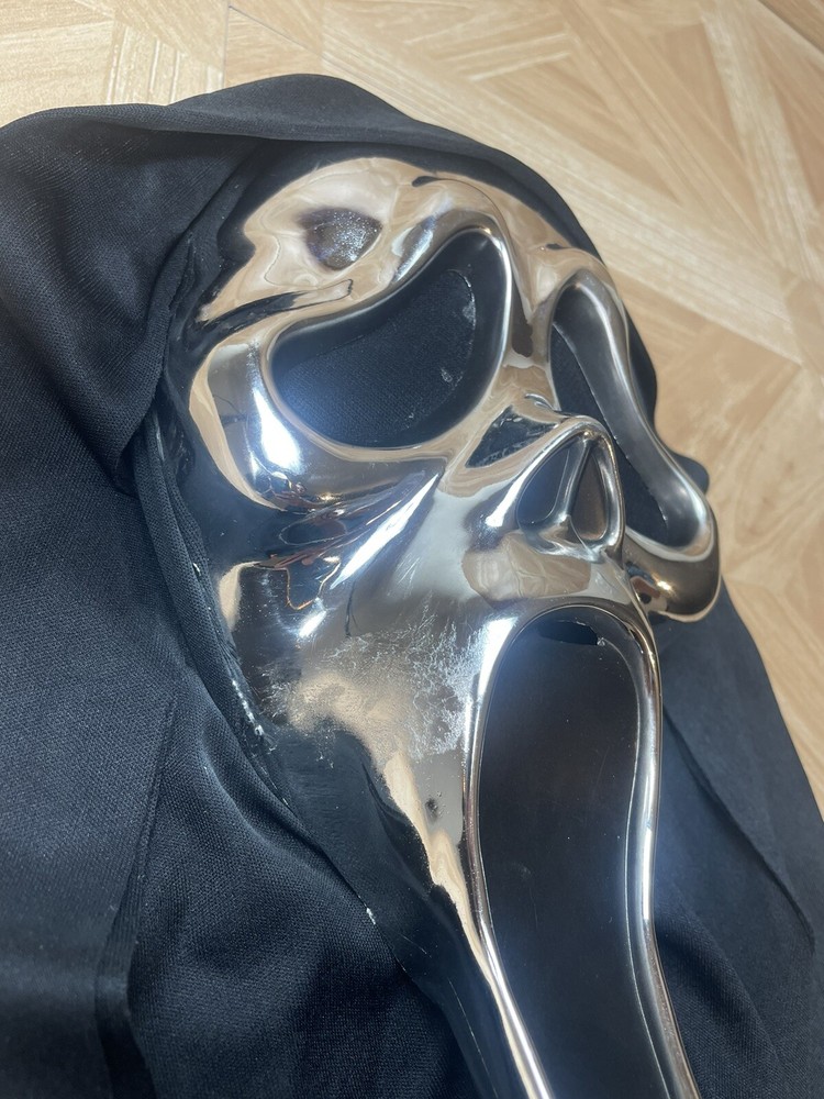 Scream Mask Chrome Silver Ghost Face Mask Halloween