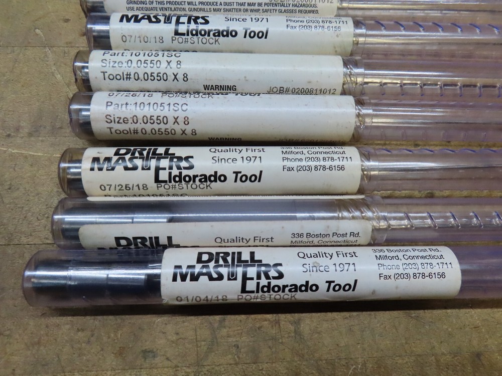 Eldorado 0.0550" X 8" coolant thru solid carbide gun drill 1/2" shank (@D48)