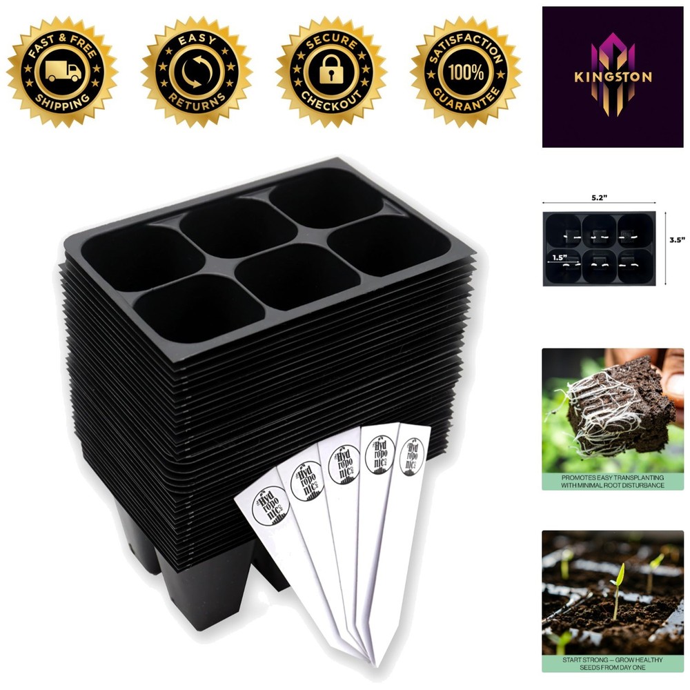 Durable 216-Cell Seedling Trays with Drainage - Versatile Planting Solution