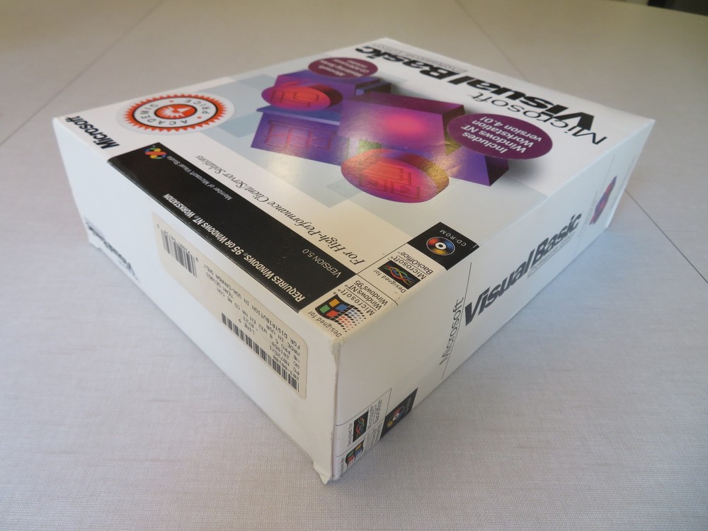 Microsoft Visual Basic 5.0 Professional Edition CD-ROM Software Open Box