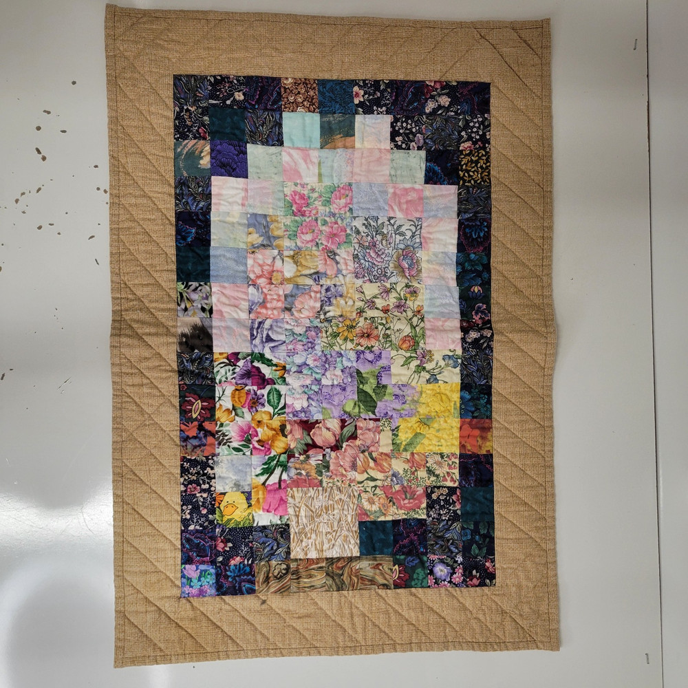 Handcrafted Quilted Table Runner Topper Floral Patchwork Spring Summer 1996