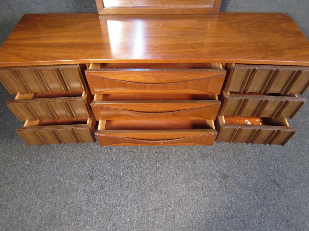 Mid-Century Walnut Sideboard w\ Mirror