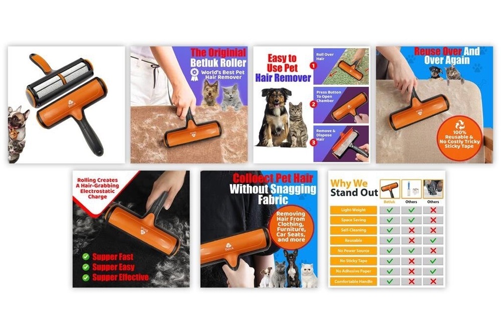 Multi-Use Pet hair Remover Cleaning Roller