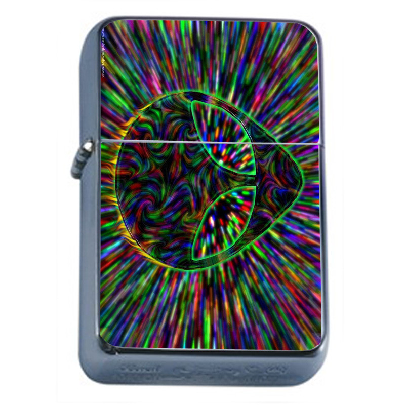Technicolor Psychedelic Alien Em1 Flip Top Oil Lighter Wind Resistant