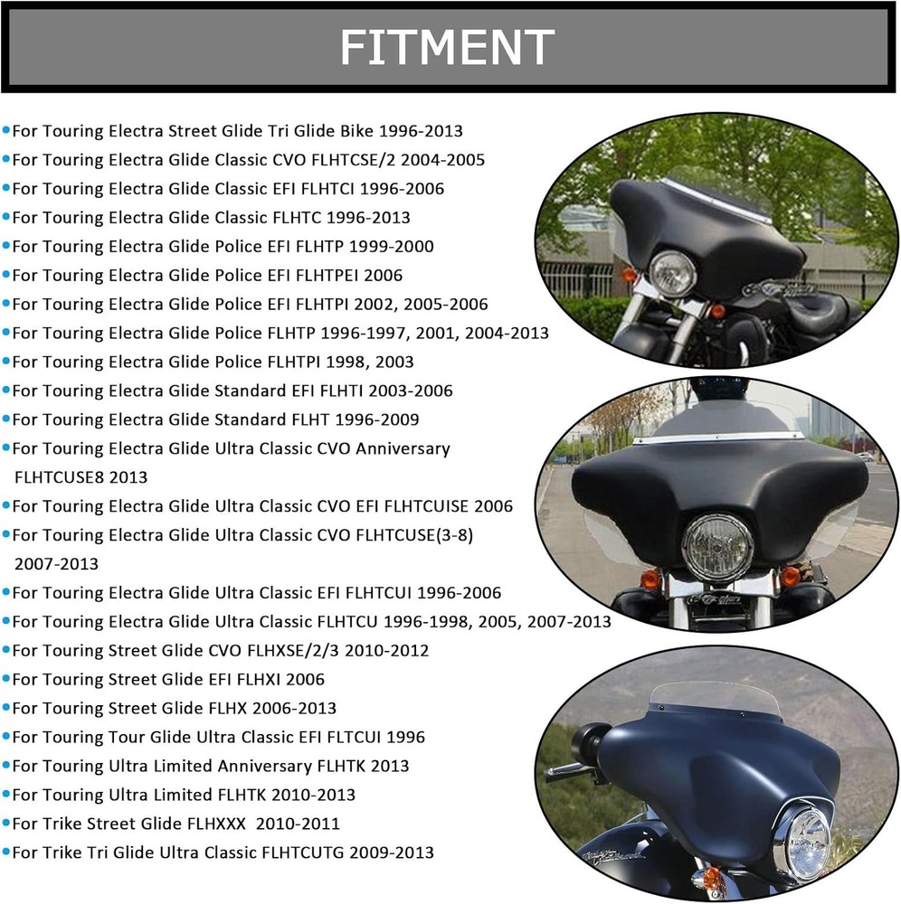 4.5" Wave Windshield Windscreen Wind for Touring 1997-2013 Clear ﻿