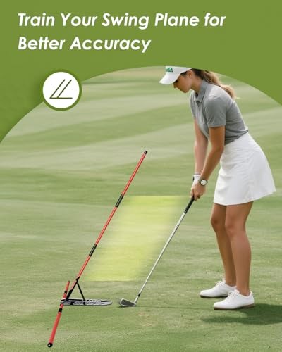 Golf Alignment Sticks - Foldable Golf Training Aid Golf Swing Training Aid Red