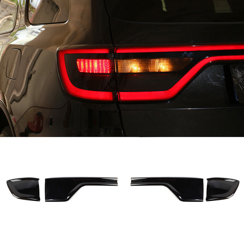 Blackened Tail Light Lamp Guard Covers Trim For Dodge Durango 2014+ Accessories