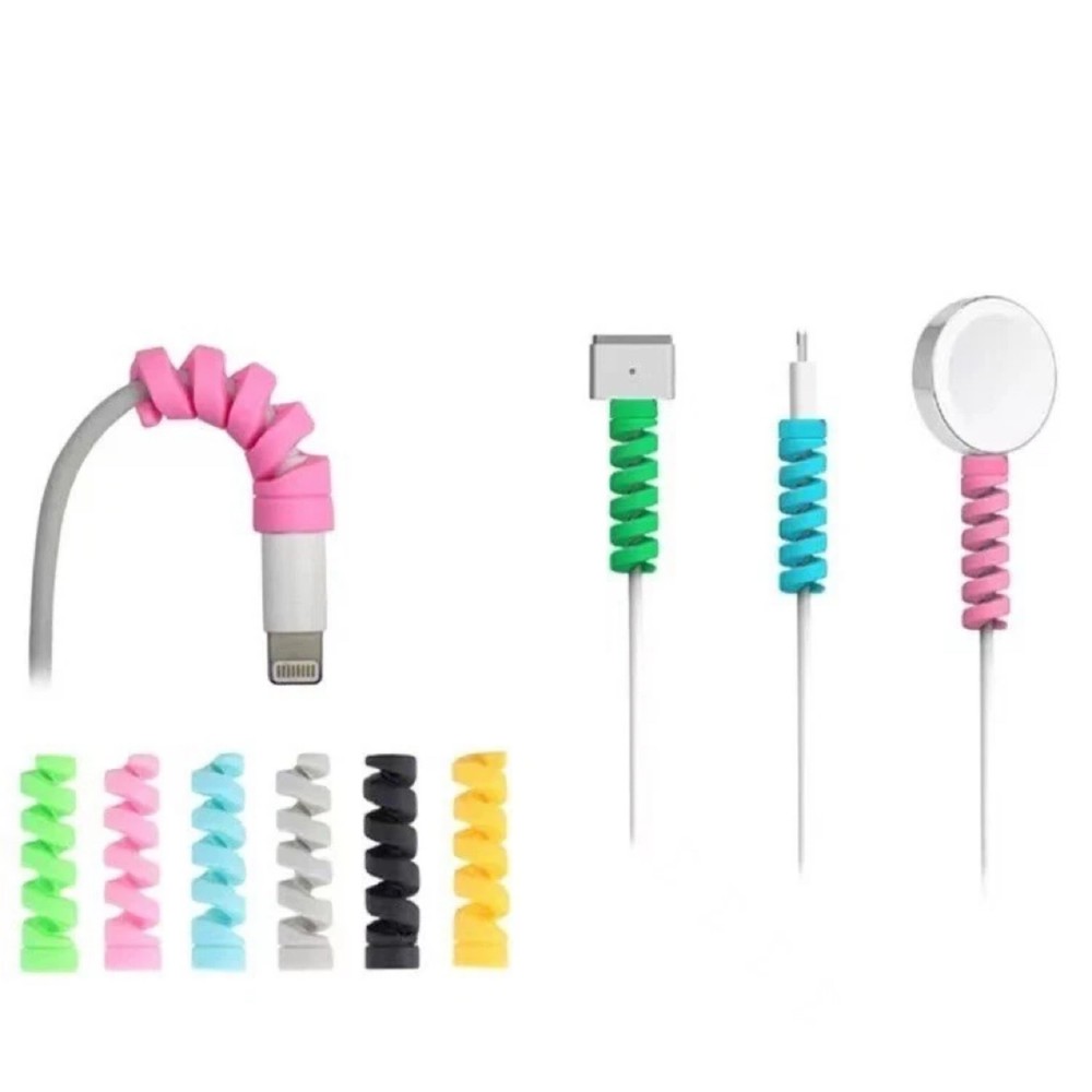 Universal Silicone Spiral USB Data Cable Headphone Protective Covers 10pcs