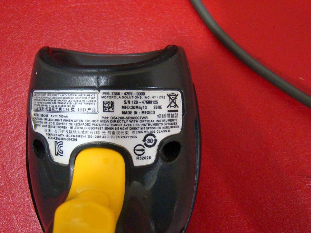 Motorola DS4208-SR00007WR Handheld USB Barcode Scanner NO Cable