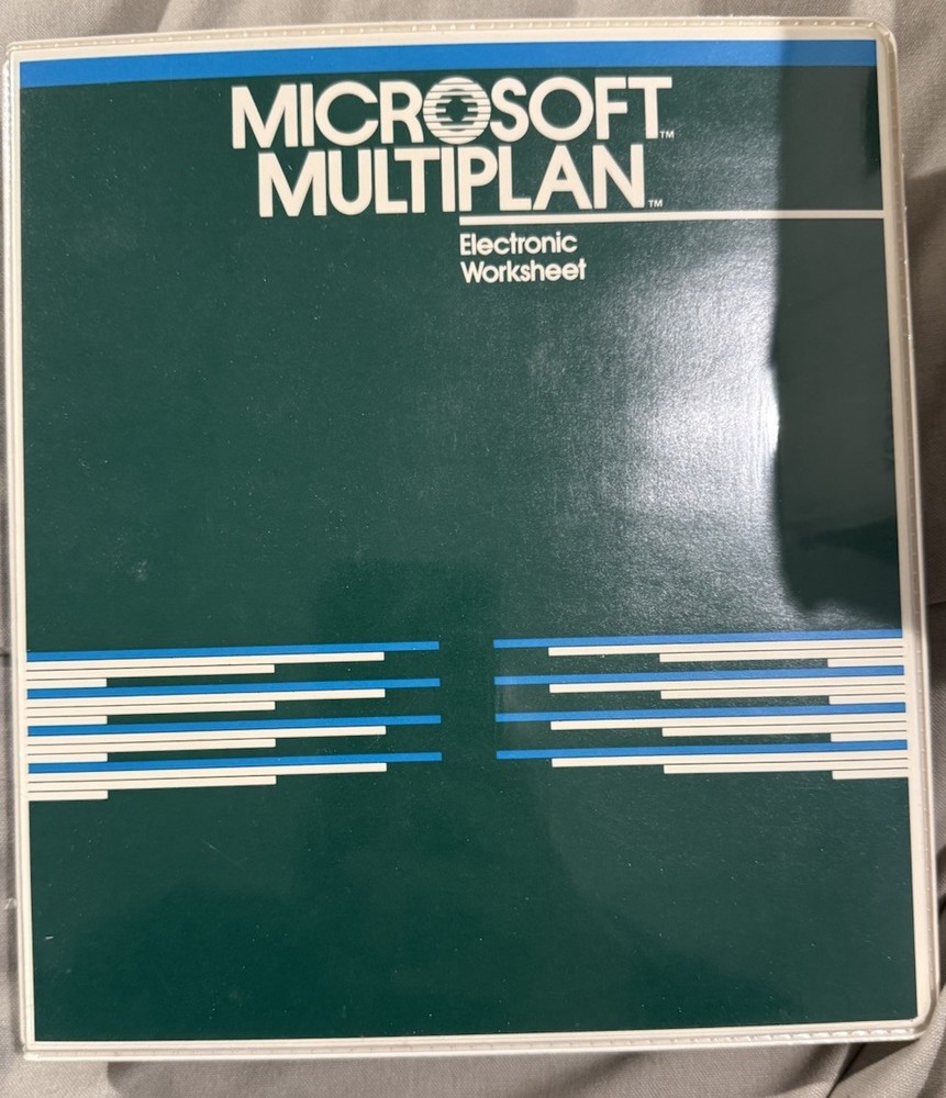 Vintage Microsoft Multiplan electronic worksheet set For MS-DOS