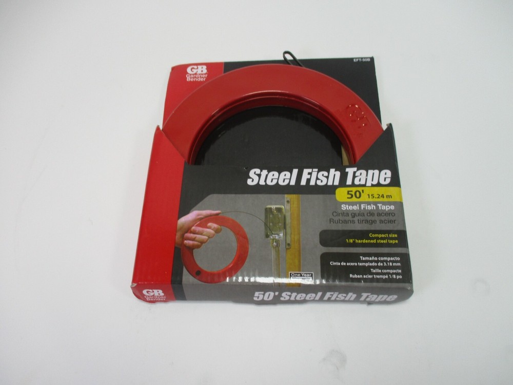 GB 50ft Steel Fish Tape Wire Cable Puller EFT-50B