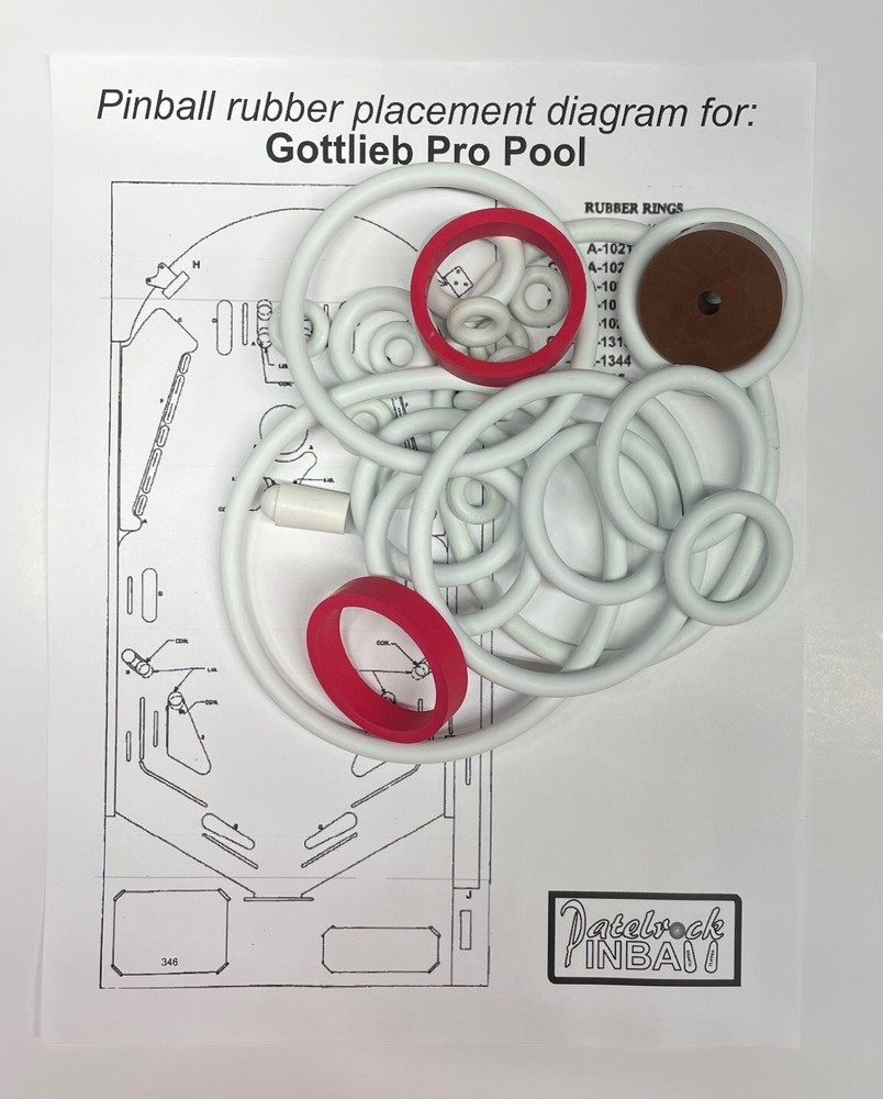 1973 Gottlieb Pro Pool Pinball Machine Rubber Ring Kit