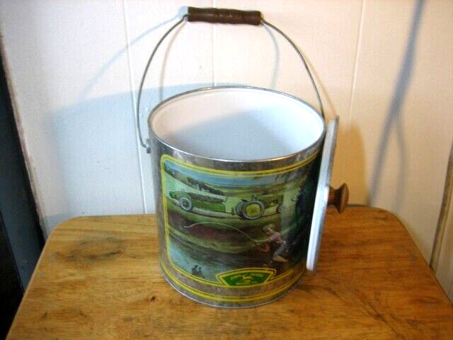 John Deere Ice Bucket With Wooden Handle