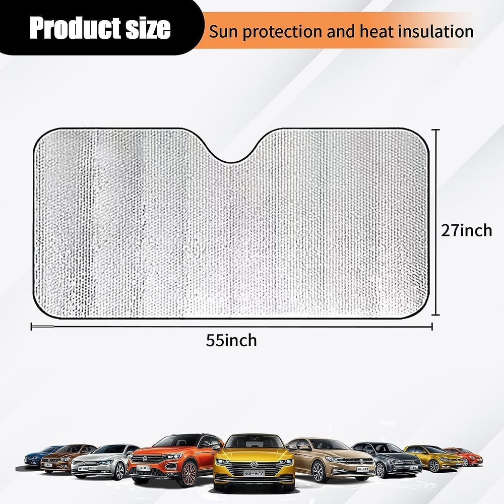 2Pcs Foldable Car Front Window Windshield Sun Shade Shield Cover Visor UV Block