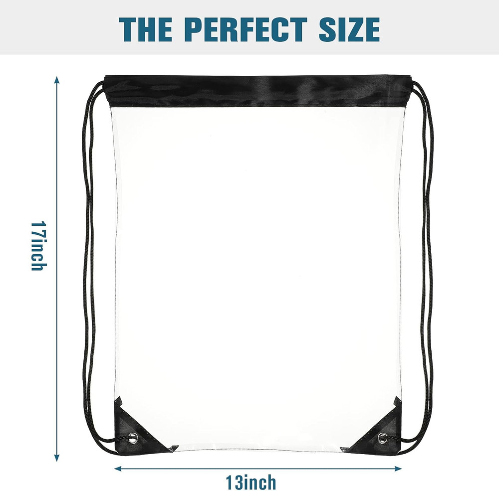 30 Pcs Clear Drawstring Bag Plastic Drawstring Backpack Clear Waterproof PVC Bac