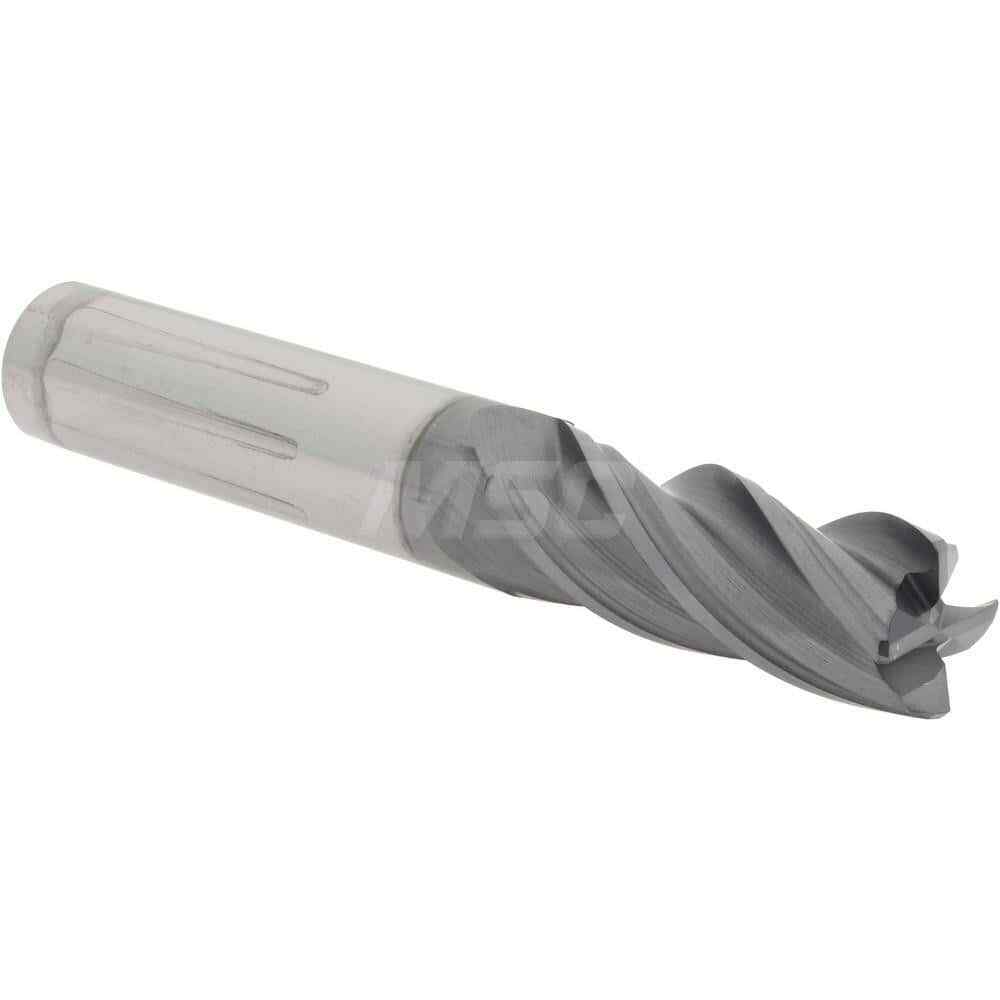 Accupro 3/8" Diam 4 Flute Single End Solid Carbide 0.015" Chamfer Width Corne...