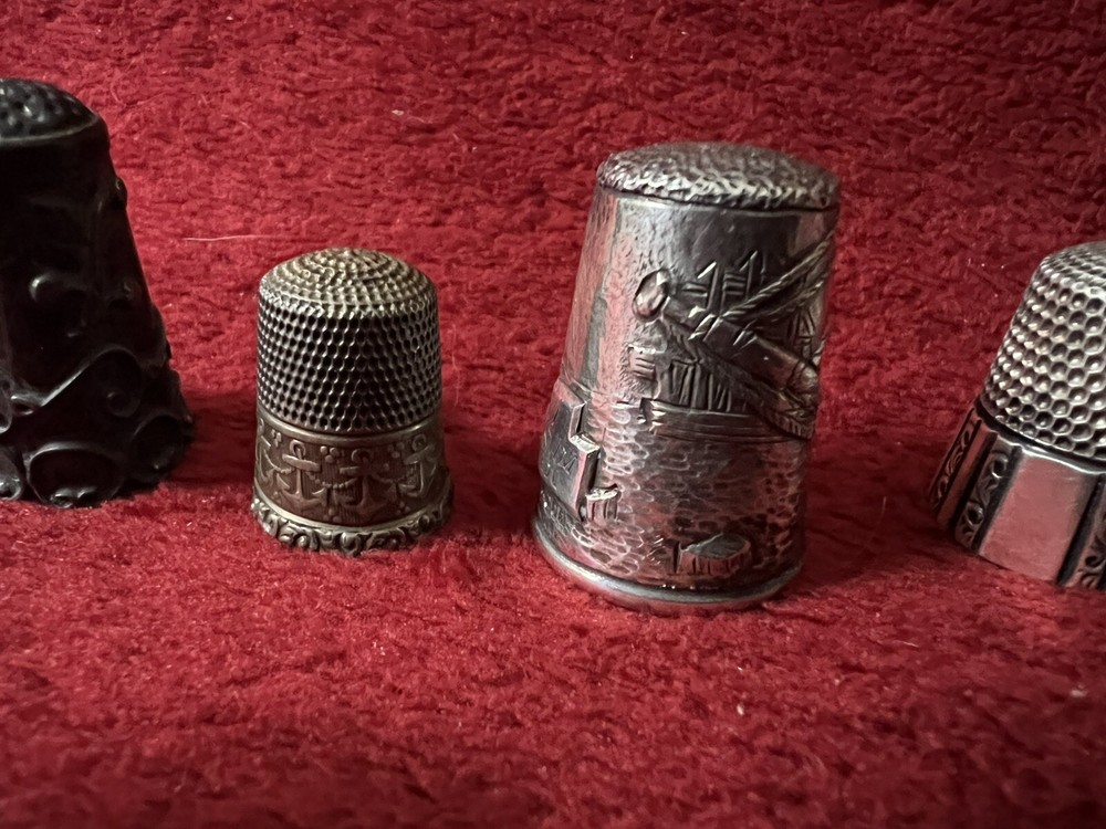 GROUP 4 STERLING ANTIQUE THIMBLES