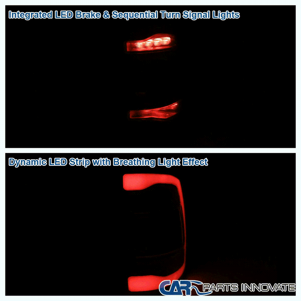 Fits 2013-2018 Ram 1500 2500 3500 Black/Smoke LED Tail Lights Sequential Signal