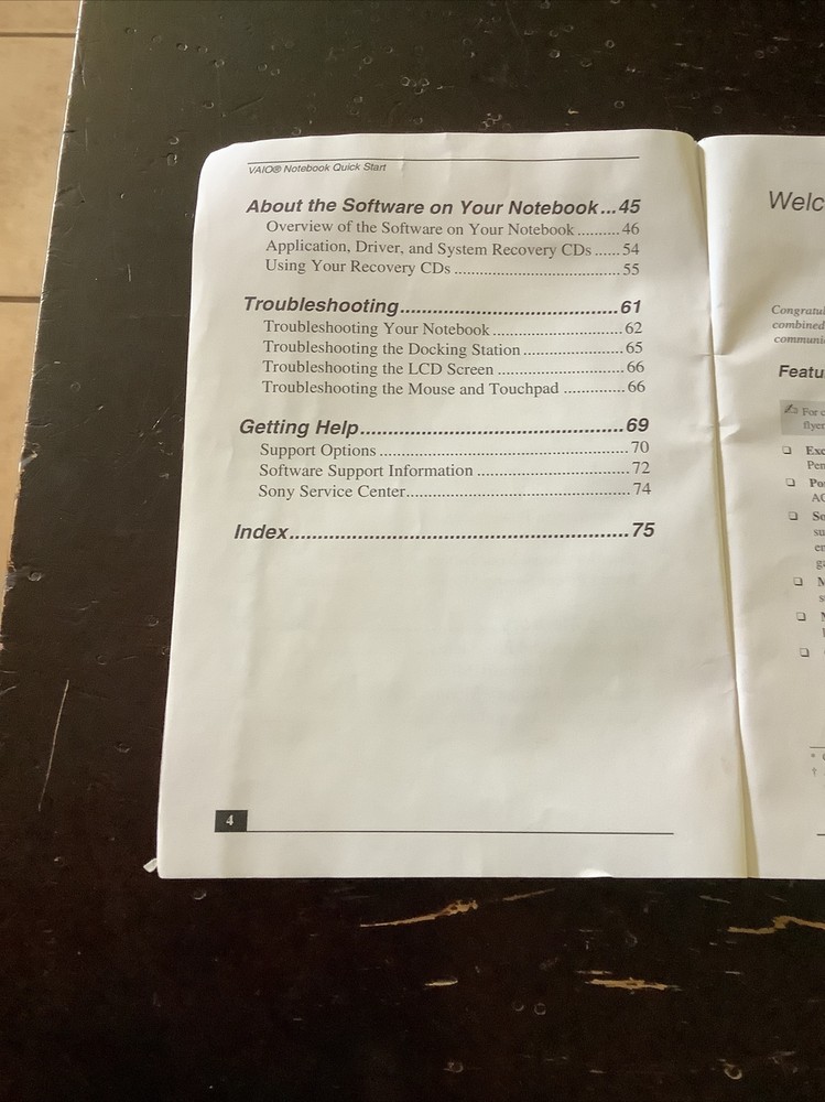 2 Sony VAIO Notebook Quick Start & Notes on Use PCG-R505 Series Computer manuals