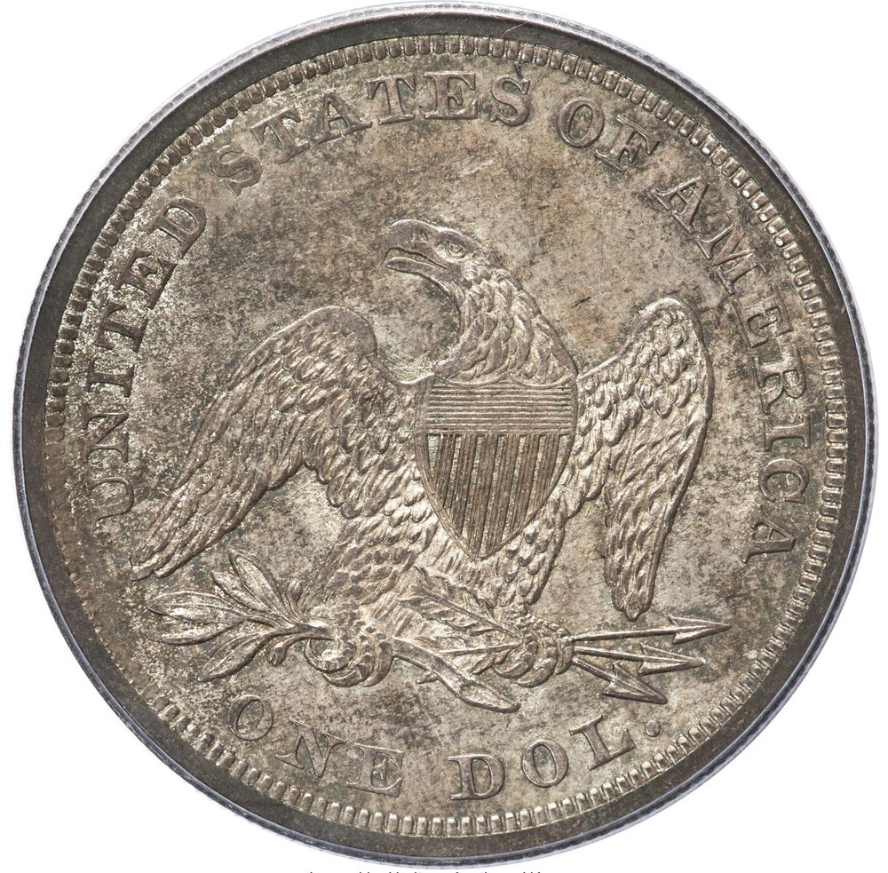 1844 LIBERTY SEATED S$1 PCGS MS 64