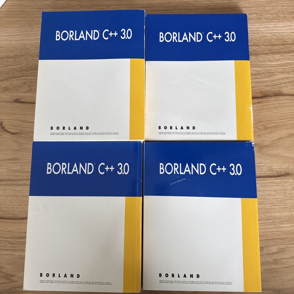 Lot Of 4 Borland C++ 3.0 User Guides Programmer’s Library Reference Tools Guide