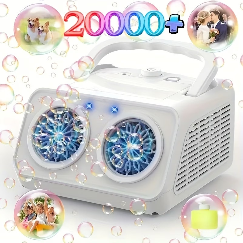 Automatic Bubble Machine Upgrade Bubble Blower w/2 Fans, Over 20, 000 Bubbles